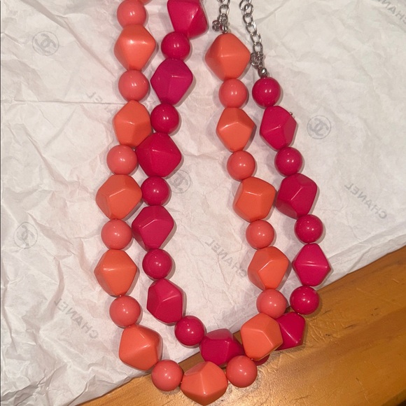 Paparazzi Vibrant Pink and Orange Necklace Set - Picture 3 of 4